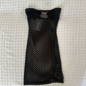 Outcast Black Strapless Mesh Dress
